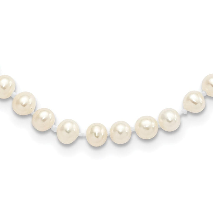Sterling Silver 4-5mm White Cultured Pearl 4-5mm 18 inch Necklace