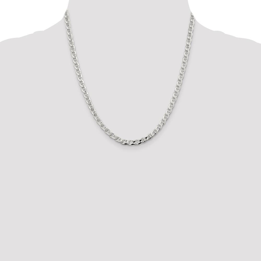 Sterling Silver 4.65mm D.C. Flat Anchor Curb Chain Size 20