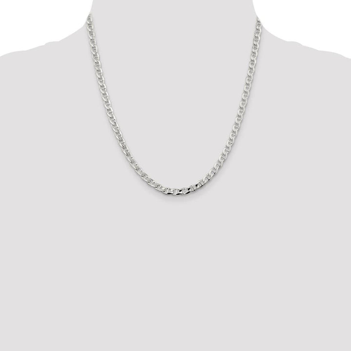 Sterling Silver 4.65mm D.C. Flat Anchor Curb Chain Size 20