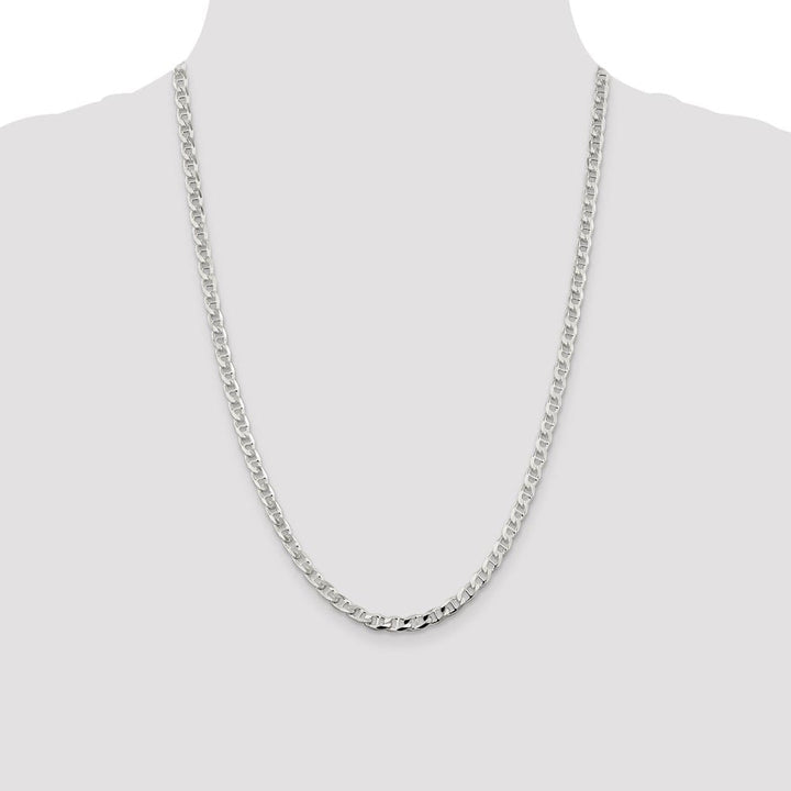 Sterling Silver 4.65mm D.C. Flat Anchor Curb Chain Size 24