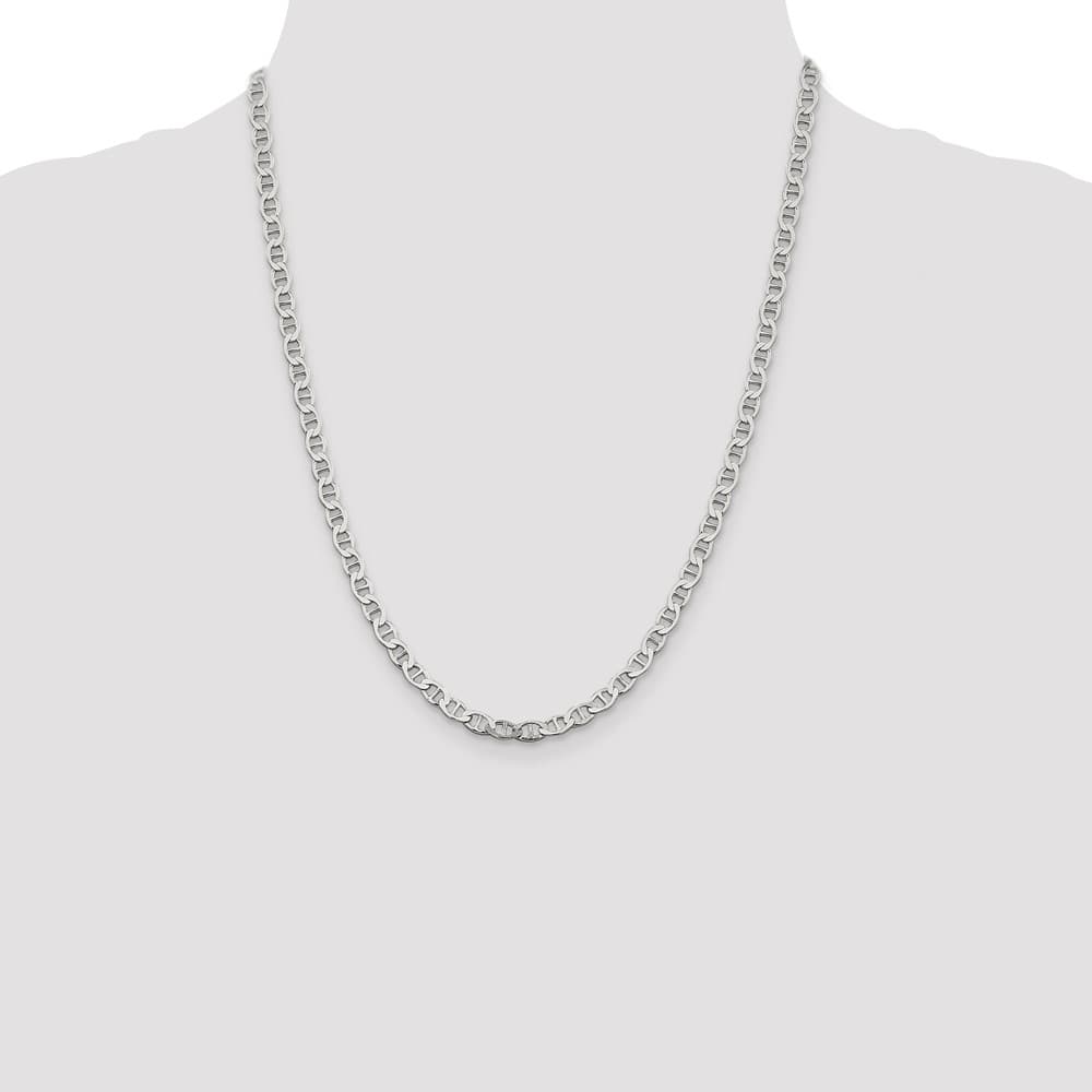 Sterling Silver 4.75mm Flat Anchor Chain Size 22