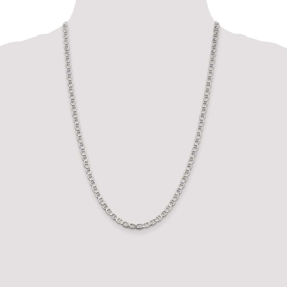 Sterling Silver 4.75mm Flat Anchor Chain Size 24