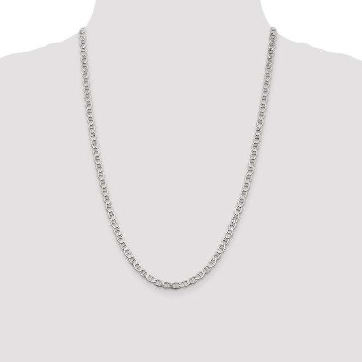 Sterling Silver 4.75mm Flat Anchor Chain Size 24
