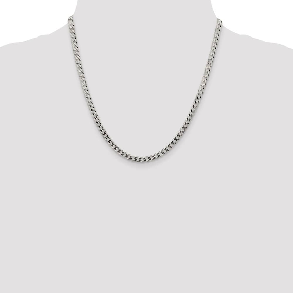 Sterling Silver 4.7mm Flat Curb Chain Size 20