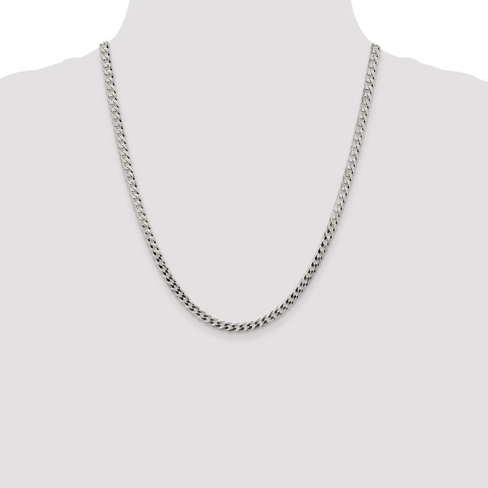 Sterling Silver 4.7mm Flat Curb Chain Size 22