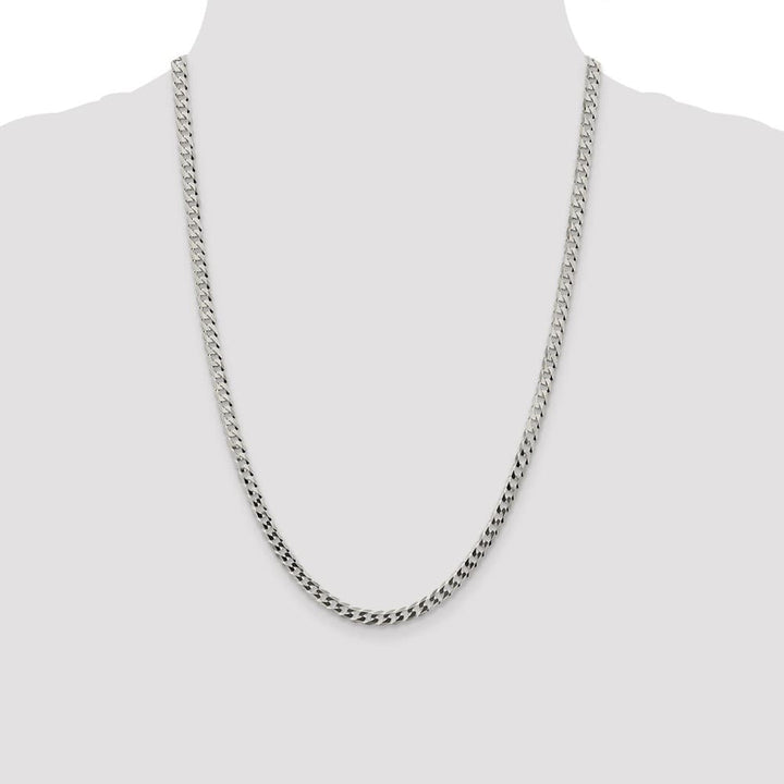 Sterling Silver 4.7mm Flat Curb Chain Size 24