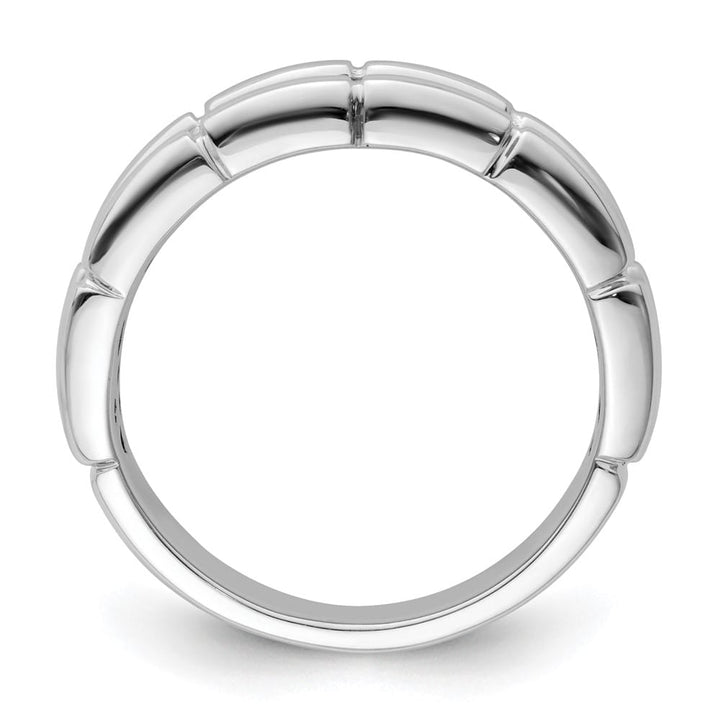 Sterling Silver 4.9 mm White Night White and Black Diamond Men's Ring