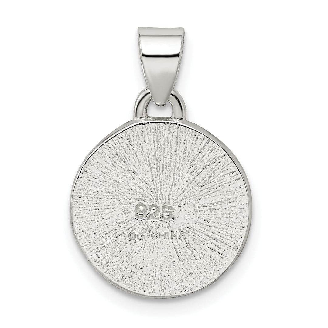Sterling Silver 4 Leaf Clover Clear Enamel Pendant