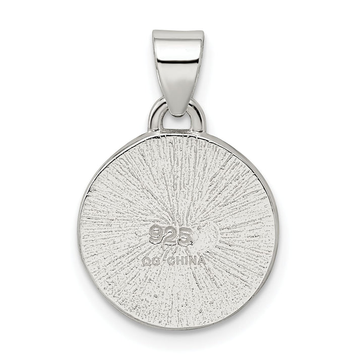 Sterling Silver 4 Leaf Clover Clear Enamel Pendant