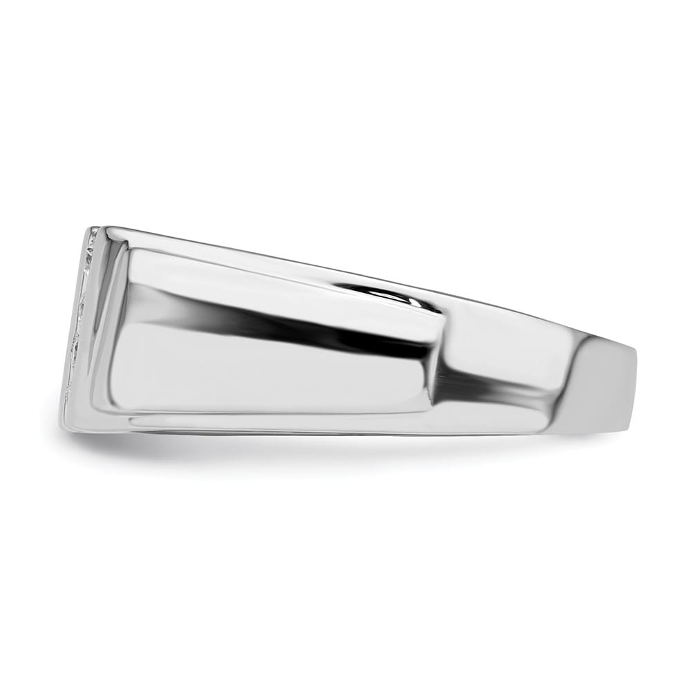 Sterling Silver 4 mm 3.53 g Diamond Men's Ring