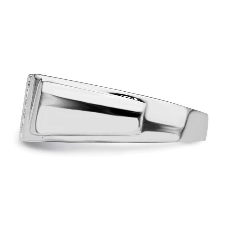 Sterling Silver 4 mm 3.53 g Diamond Men's Ring