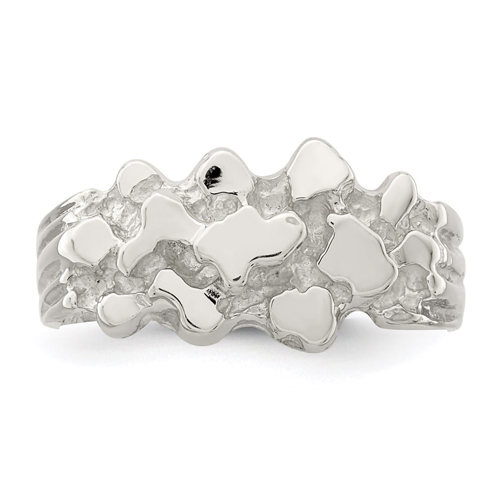 Sterling Silver 4 mm 4.56 g Woman's Nugget Ring