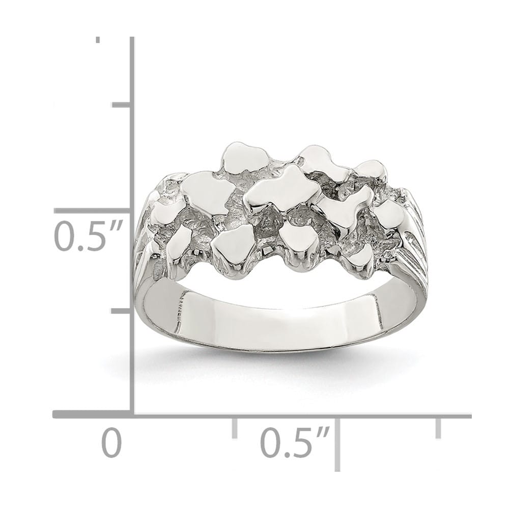 Sterling Silver 4 mm 4.56 g Woman's Nugget Ring