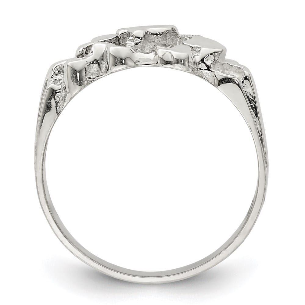Sterling Silver 4 mm 4.56 g Woman's Nugget Ring