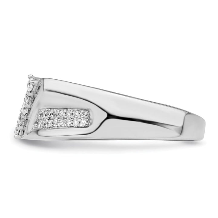 Sterling Silver 4 mm 6.66 g Diamond Men's Ring