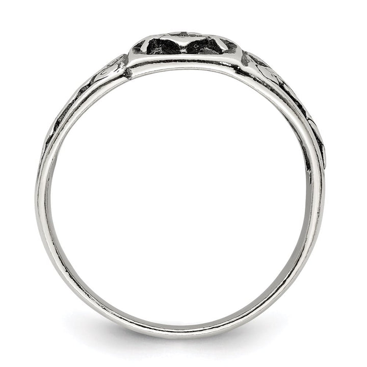 Sterling Silver 4 mm Antiqued Masonic Ring