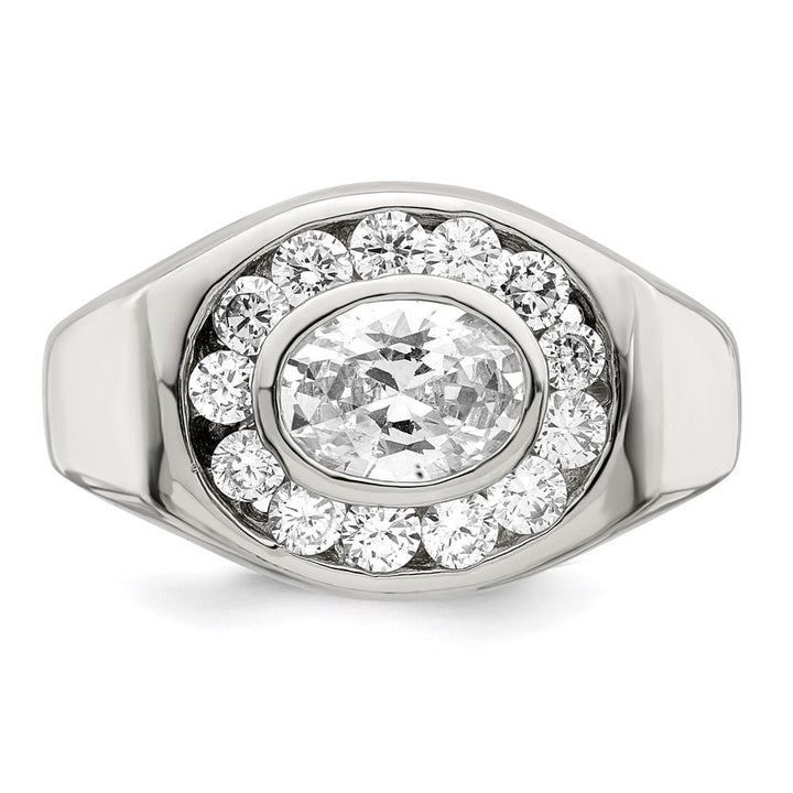 Sterling Silver 4 mm CZ Men's Ring