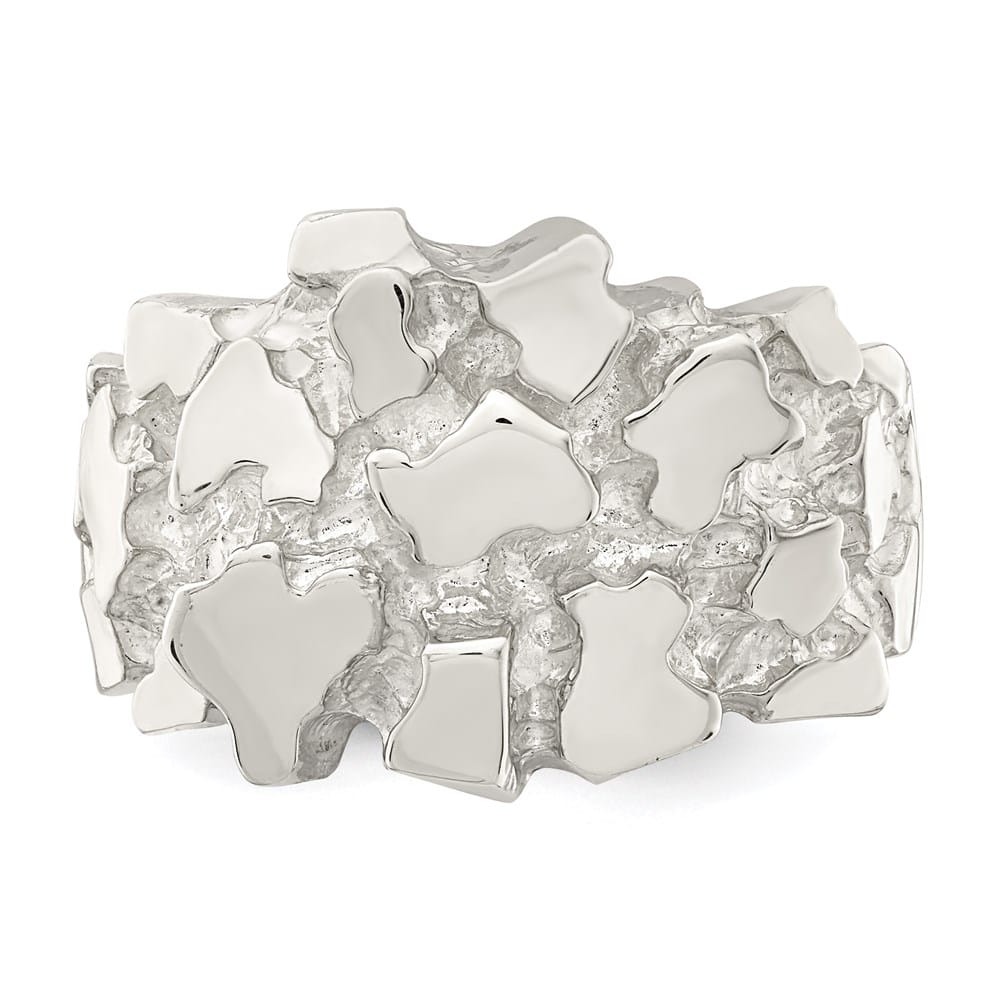 Sterling Silver 4 mm Nugget Men's Ring