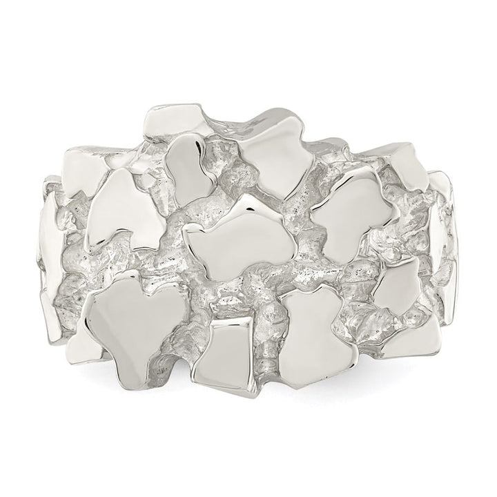 Sterling Silver 4 mm Nugget Men's Ring