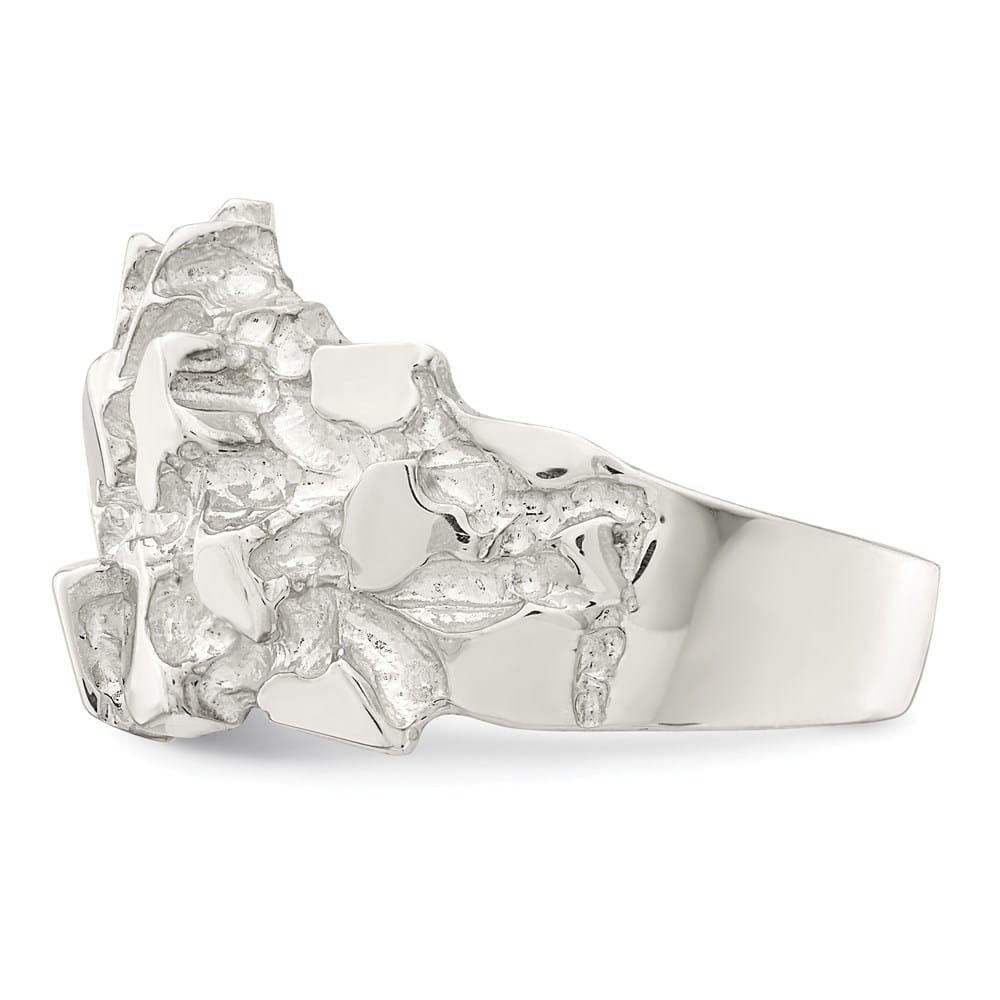 Sterling Silver 4 mm Nugget Men's Ring
