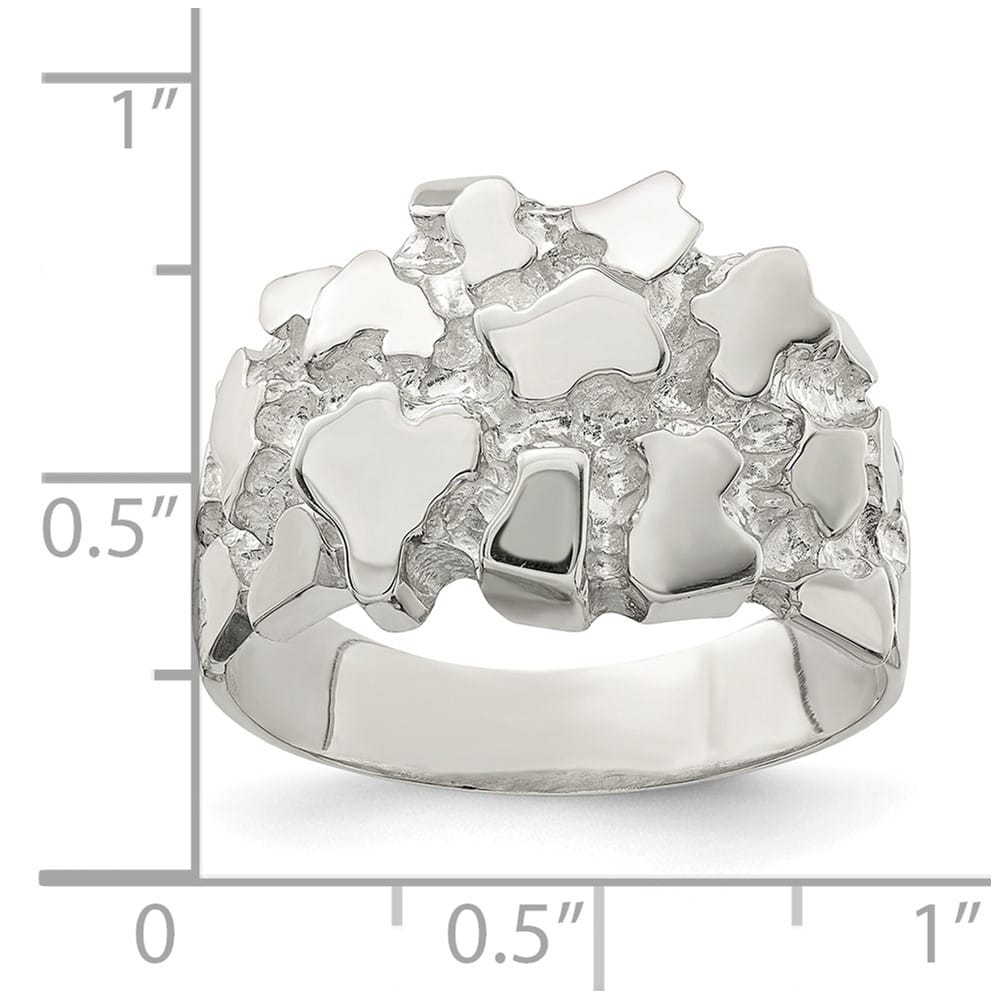 Sterling Silver 4 mm Nugget Men's Ring