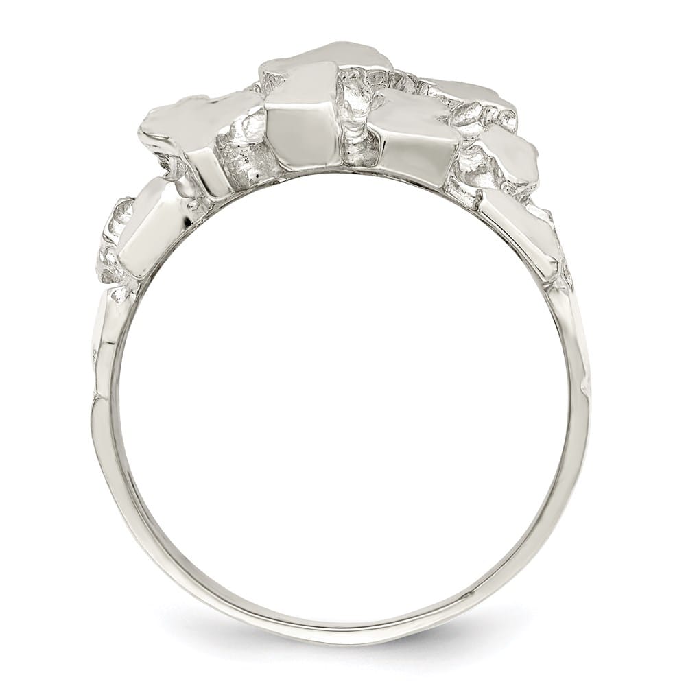 Sterling Silver 4 mm Nugget Men's Ring
