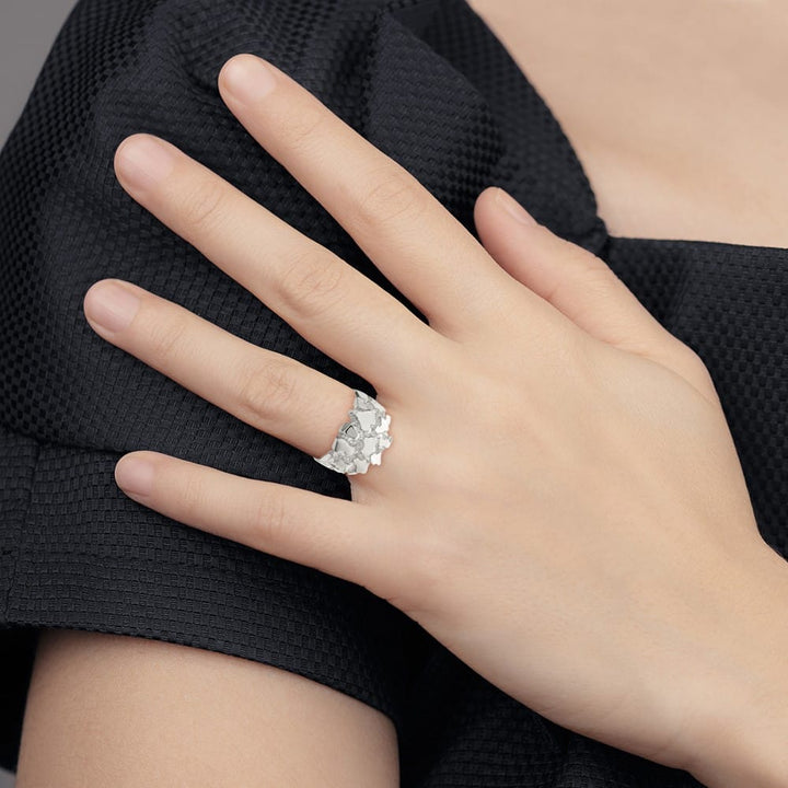 Sterling Silver 4 mm Nugget Men's Ring