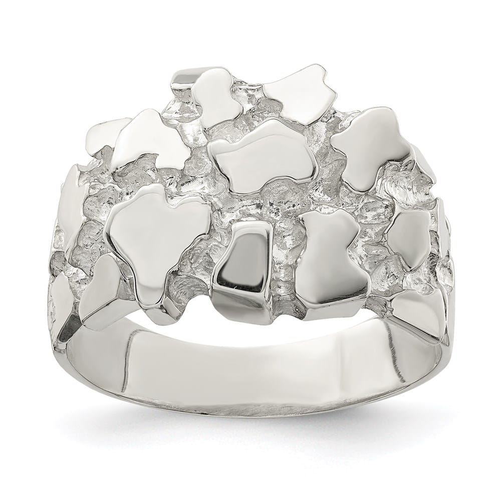Sterling Silver 4 mm Nugget Men's Ring
