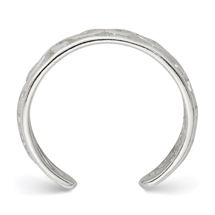 Sterling Silver 4 mm Patterned Toe Ring, 1.17 g