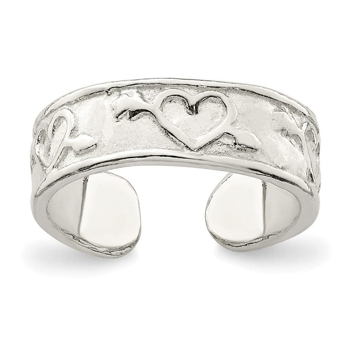 Sterling Silver 4 mm Patterned Toe Ring, 1.23 g