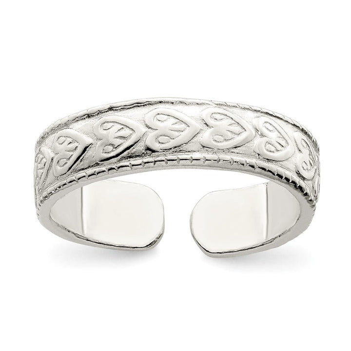 Sterling Silver 4 mm Patterned Toe Ring, 1.80 g