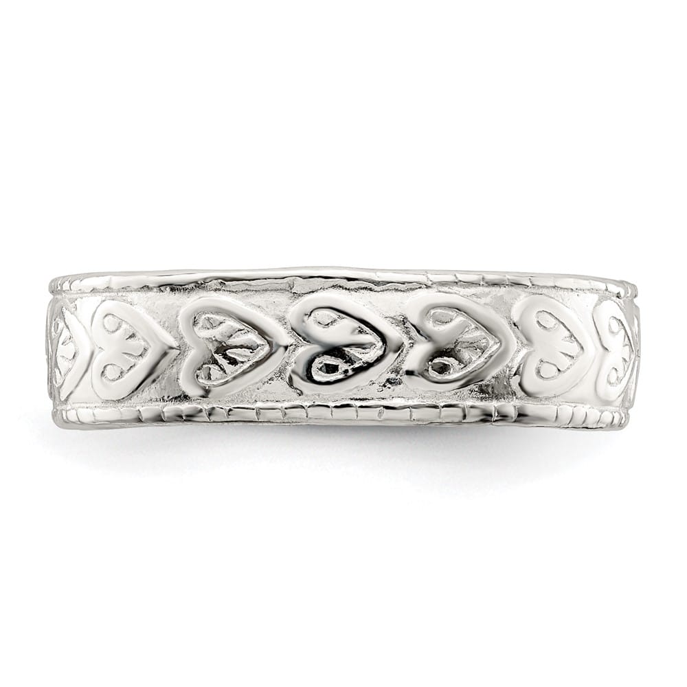 Sterling Silver 4 mm Patterned Toe Ring
