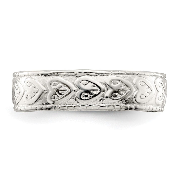 Sterling Silver 4 mm Patterned Toe Ring