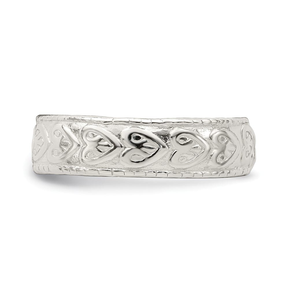 Sterling Silver 4 mm Patterned Toe Ring