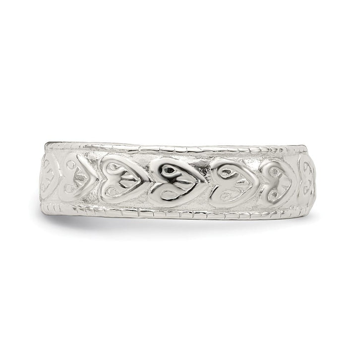 Sterling Silver 4 mm Patterned Toe Ring
