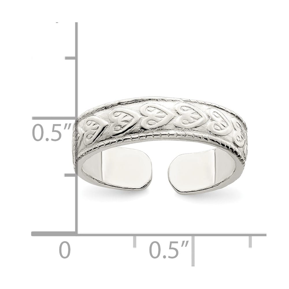 Sterling Silver 4 mm Patterned Toe Ring