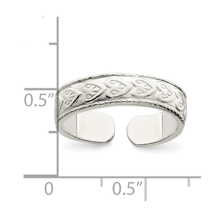 Sterling Silver 4 mm Patterned Toe Ring