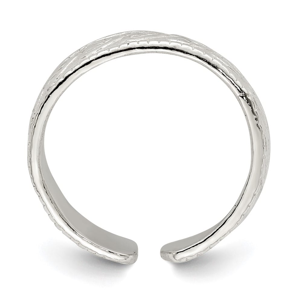 Sterling Silver 4 mm Patterned Toe Ring