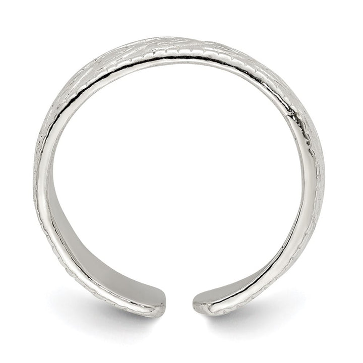Sterling Silver 4 mm Patterned Toe Ring