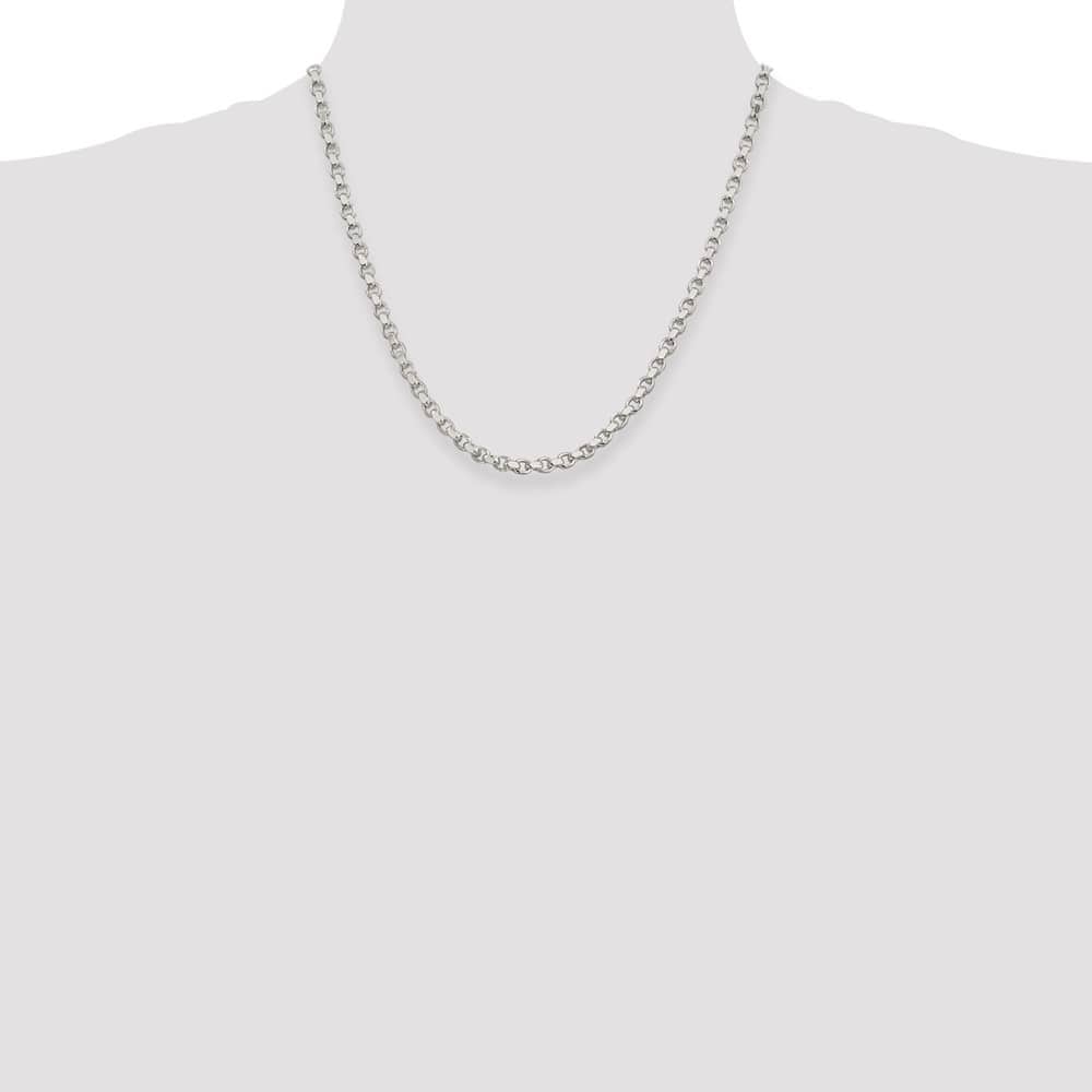 Sterling Silver 4mm D.C. Rolo Chain Size 20