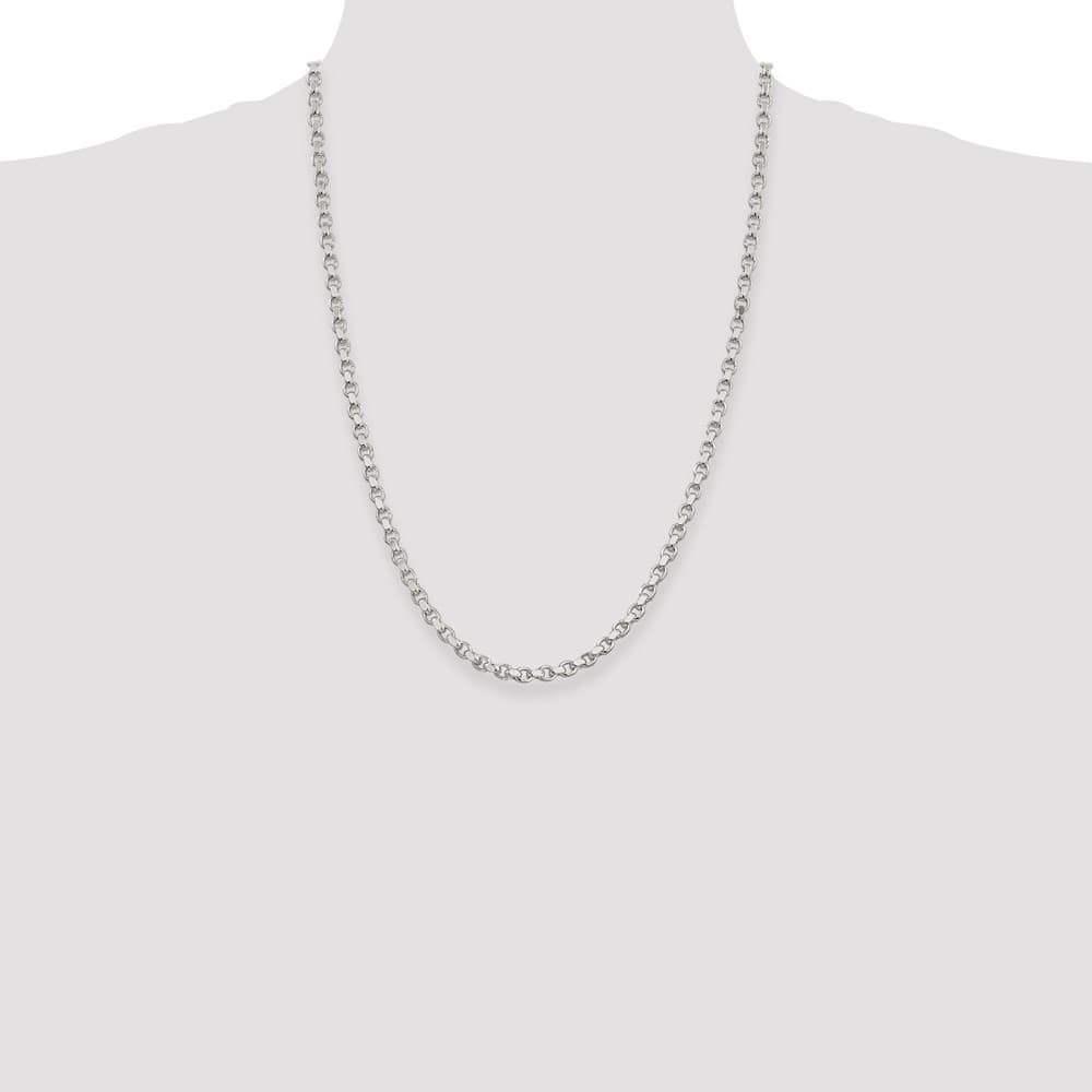 Sterling Silver 4mm D.C. Rolo Chain Size 24