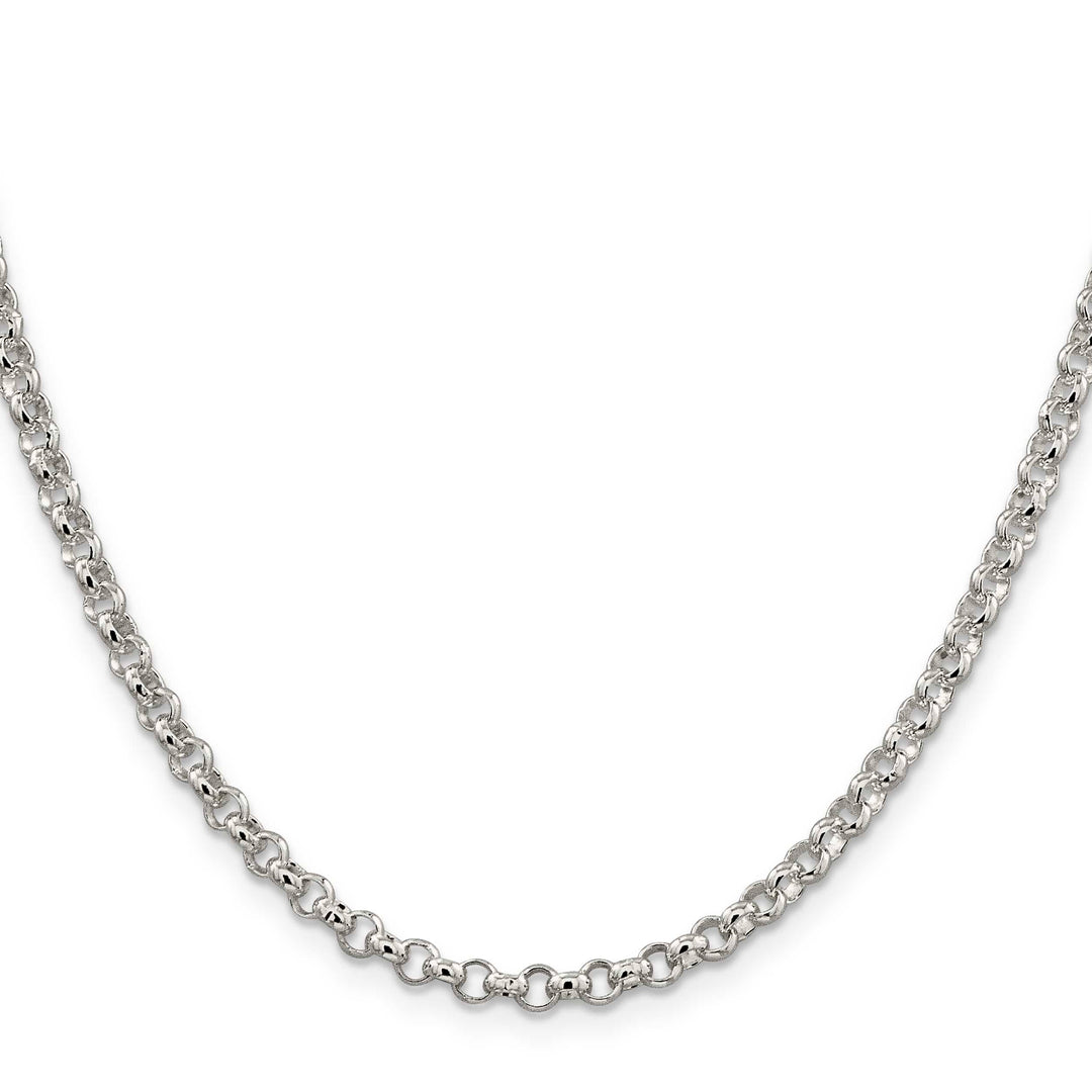 Sterling Silver 4mm Rolo Chain 36 Inch