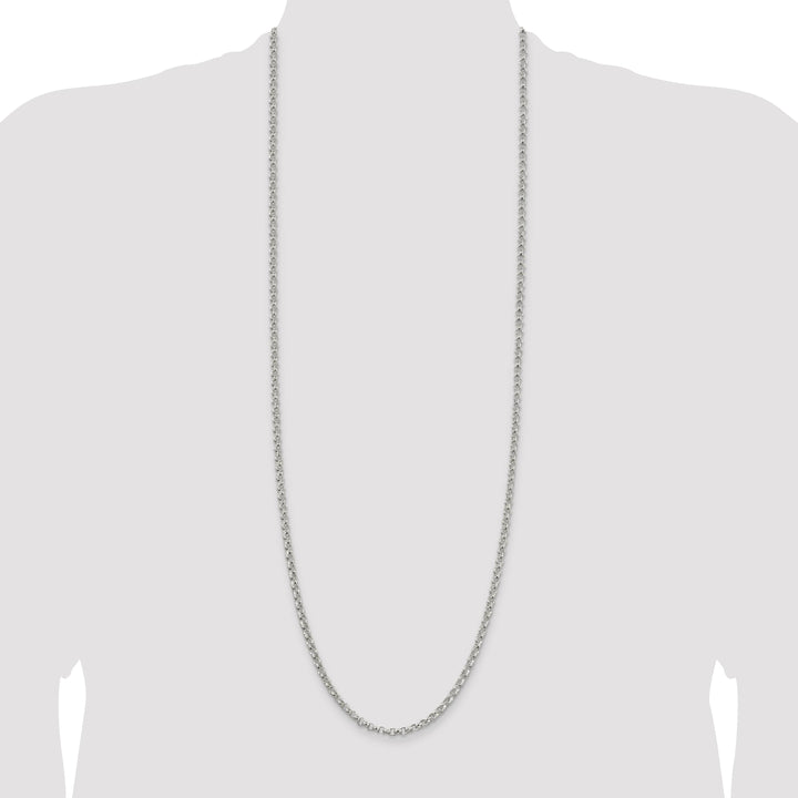 Sterling Silver 4mm Rolo Chain 36 Inch