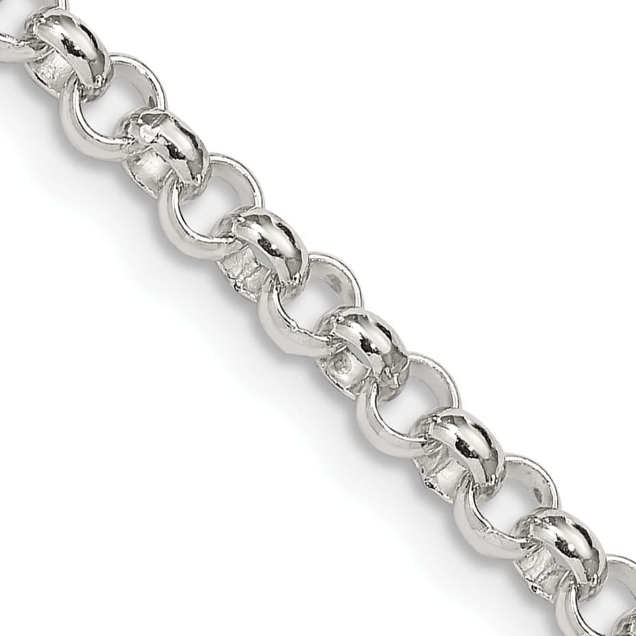 Sterling Silver 4mm Rolo Chain 36 Inch