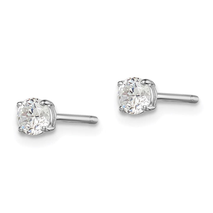 Sterling Silver 4mm Round CZ Stud Earrings