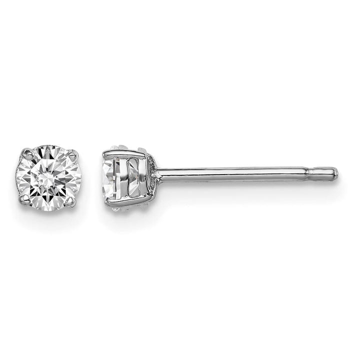 Sterling Silver 4mm Round CZ Stud Earrings