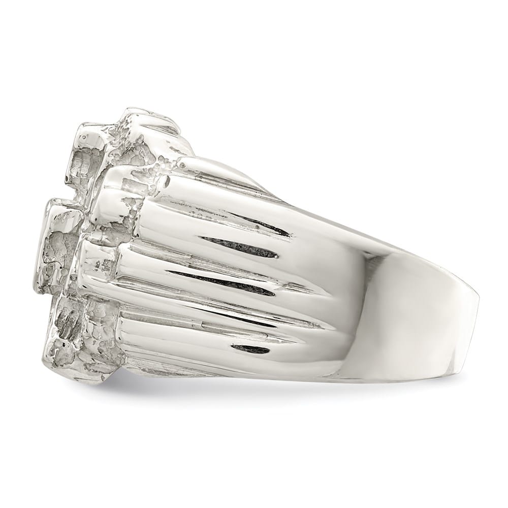 Sterling Silver 5.2 mm Nugget Men's Ring