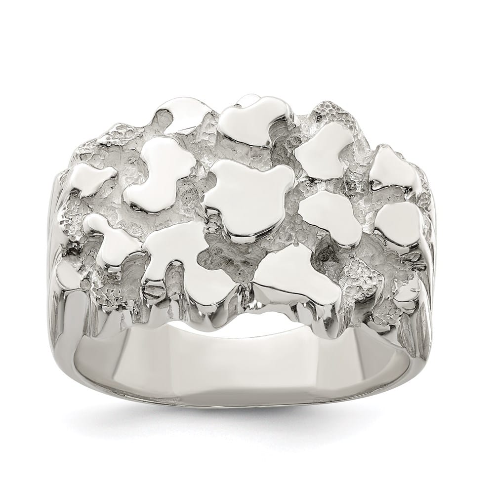 Sterling Silver 5.2 mm Nugget Men's Ring