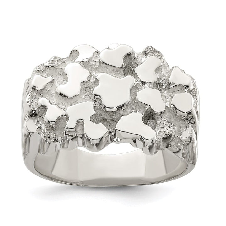 Sterling Silver 5.2 mm Nugget Men's Ring