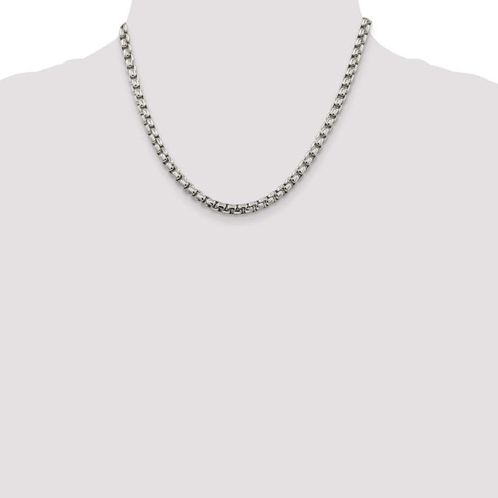 Sterling Silver 5.2mm Round Box Chain Size 18